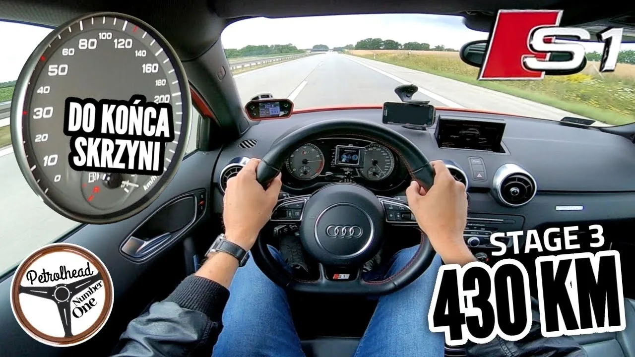 430 KM Audi S1 ​​​​(ÉTAPE 3) | V-MAX. Essai d’autoroute. RACEBOX 100-200 km/h.