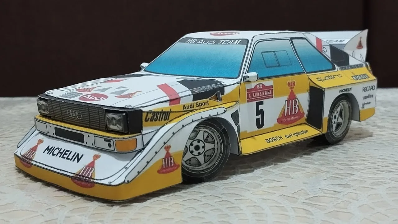 Making an Audi Quattro S1 Rally car out of paper. @FeridMemmedli-09.02