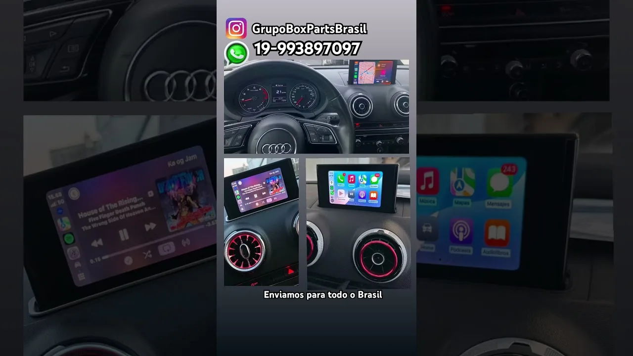 Apple CarPlay sem fio Android Auto Linha Audi A1 A3 A4 A5 Q3 Q5
