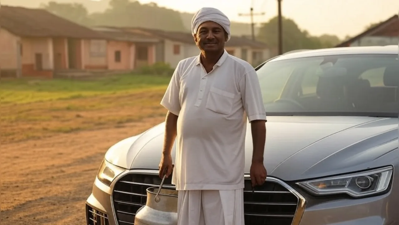 Rencontrez le lait audi-conduit à Faridabad: Homme qui livre du porte-à-porte sur une voiture de luxe