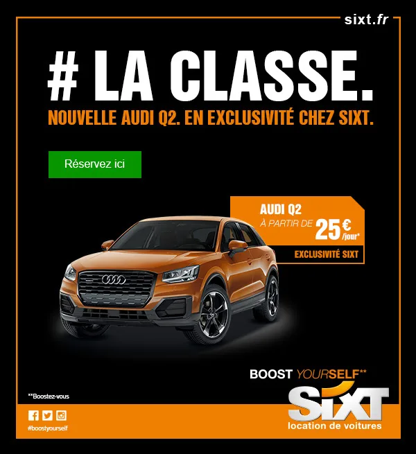 Location Audi Q2 à partir de 25 euros chez Sixt