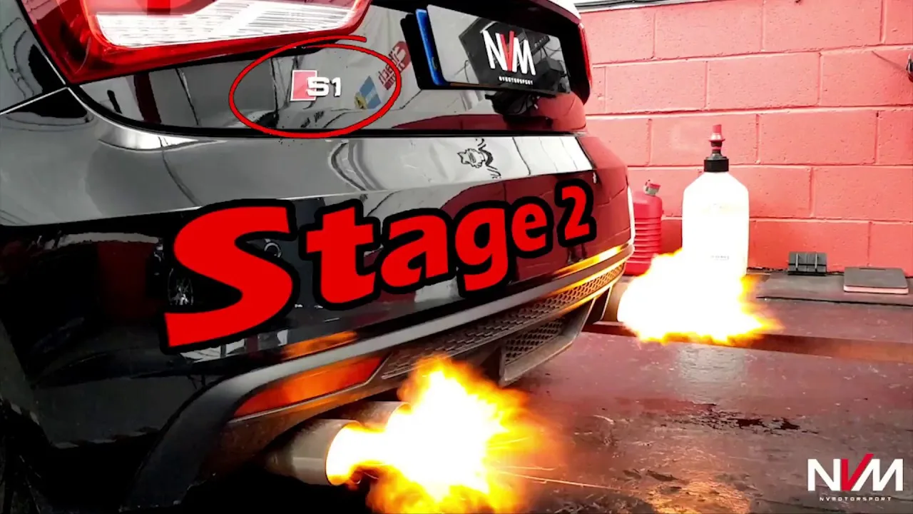Audi S1 ​​Stage 2 réglée chez NV Motorsport avec Overrun Flames
