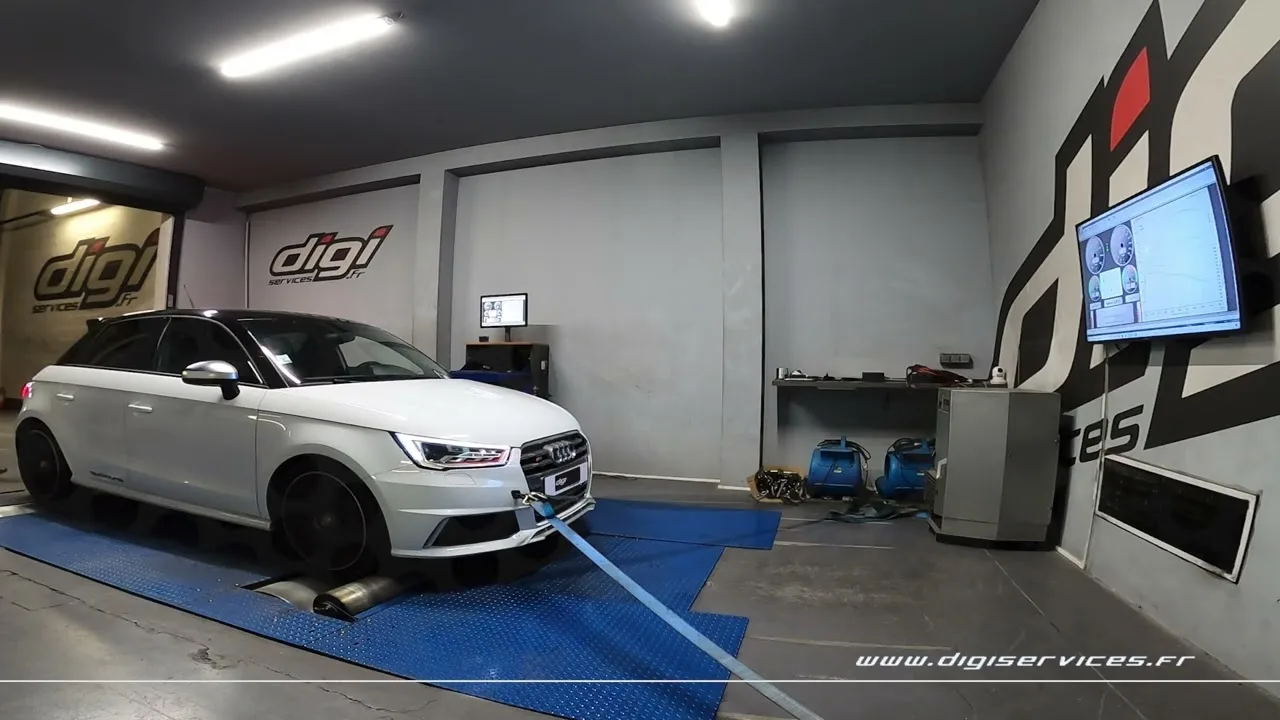Audi S1 2.0 TFSI 231cv Reprogrammation Moteur @ 306cv Digiservices Paris 77 Dyno