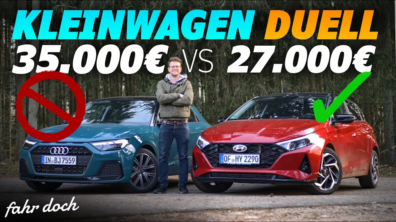 TANT DE DIFFÉRENCE ? Comparaison entre Audi A1 30 TFSI et Hyundai i20 1.0 T-GDI 48V | Poursuivre