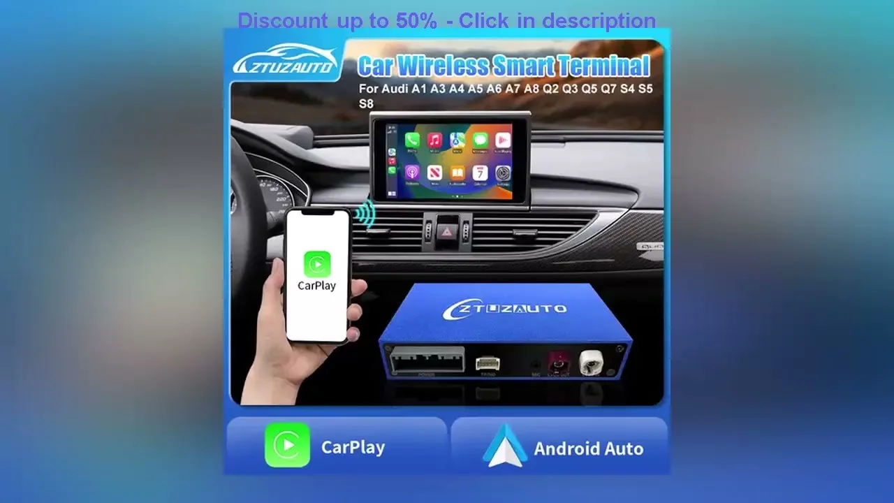 Boîte intelligente sans fil Carplay pour Audi A1 A3 A4 A5 A6 A7 A8 Q2 Q3 Q5 Q7 S4 S4 MMI Car Play