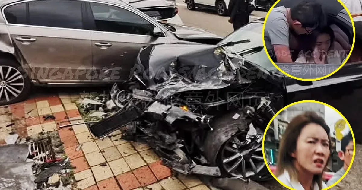 Les flics traquant toujours la conductrice d’Audi TT enregistrée par Singapour dans un crash en 5 voitures [WATCH]