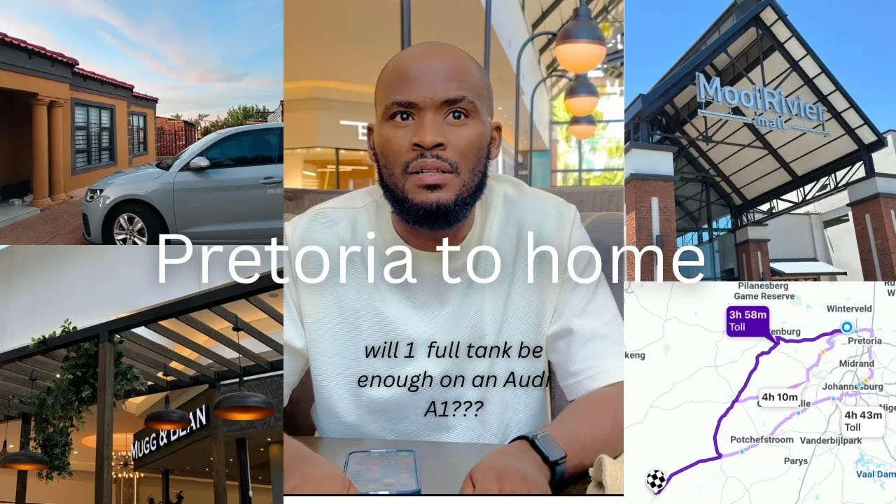 De Pretoria à la maison | Audi A1 30 TFSI | 1 réservoir plein suffira-t-il ? | Vlog | Voyage en voiture | YouTubeur SA