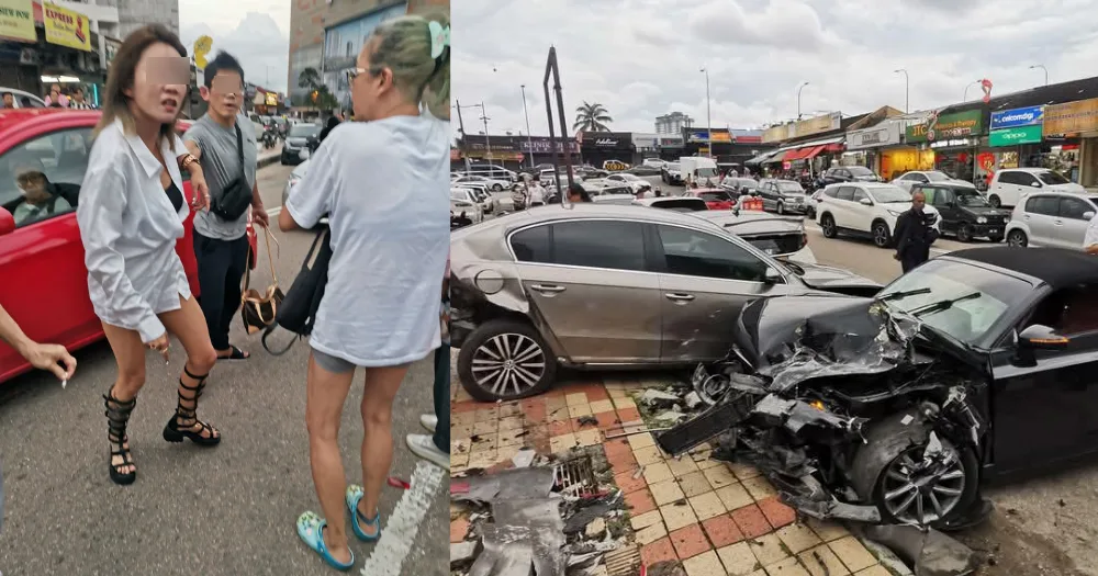 S’pore Audi s’écrase dans la voiture près de JB KSL City Mall & provoque une collision 3 voitures – Mothership.sg