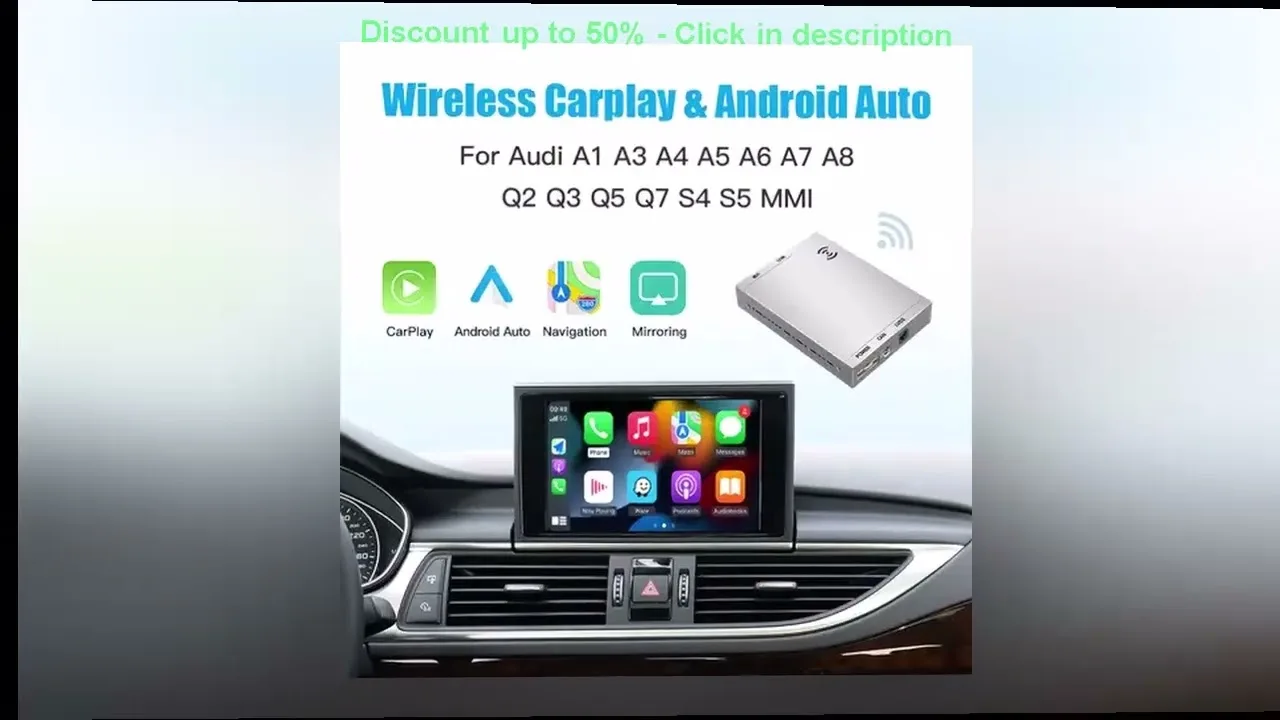 Carabc Wireless CarPlay adapté à Audi A1 A3 A4 A5 A6 A8 Q2 Q3 Q5 Q7 MMI Module Android Aut