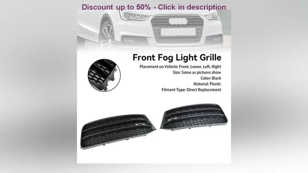Artudatech 2pcs Bumper avant de couverture lumineuse de brouillard grille ajustement pour Audi A1 8x 2015-2018