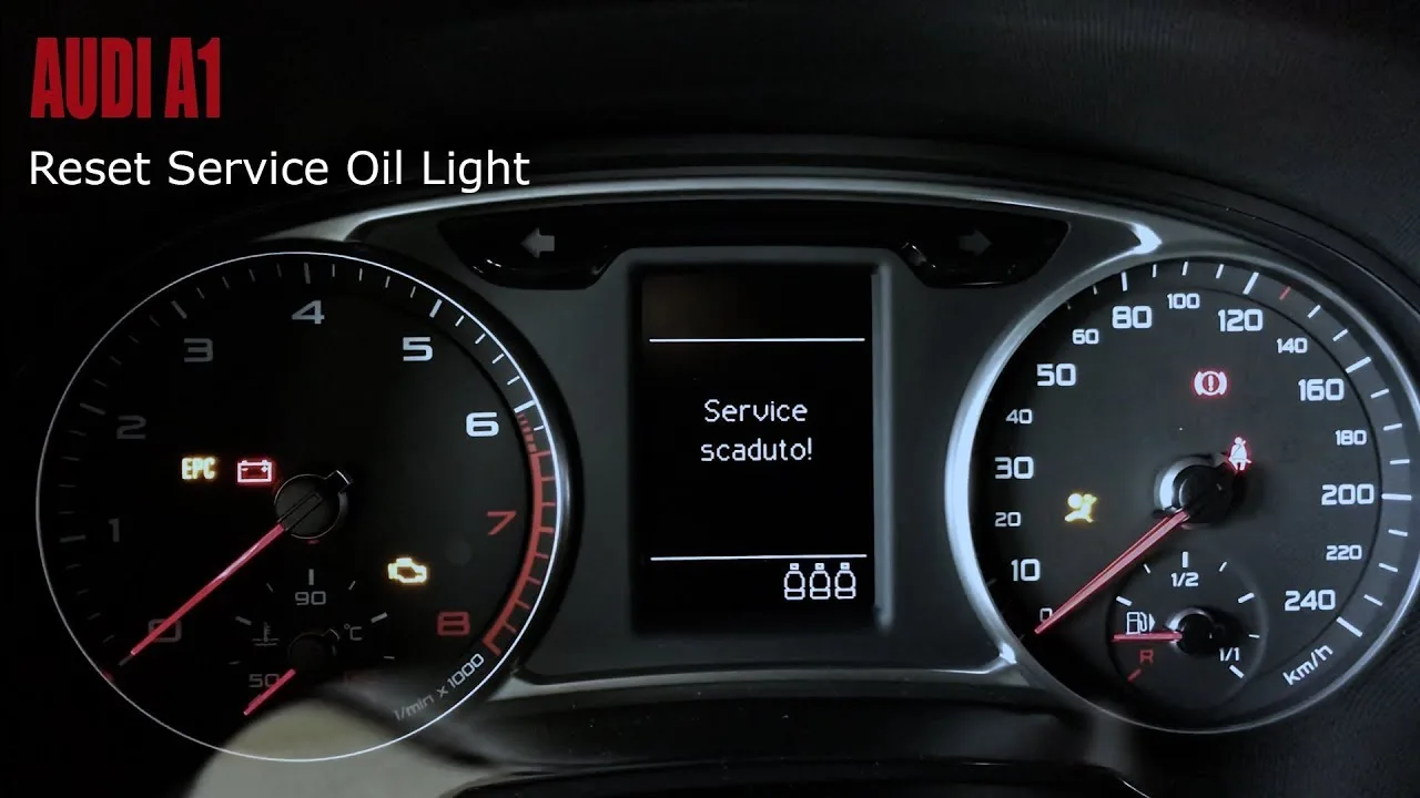 Audi A1 réinitialiser la lumière d’huile de service