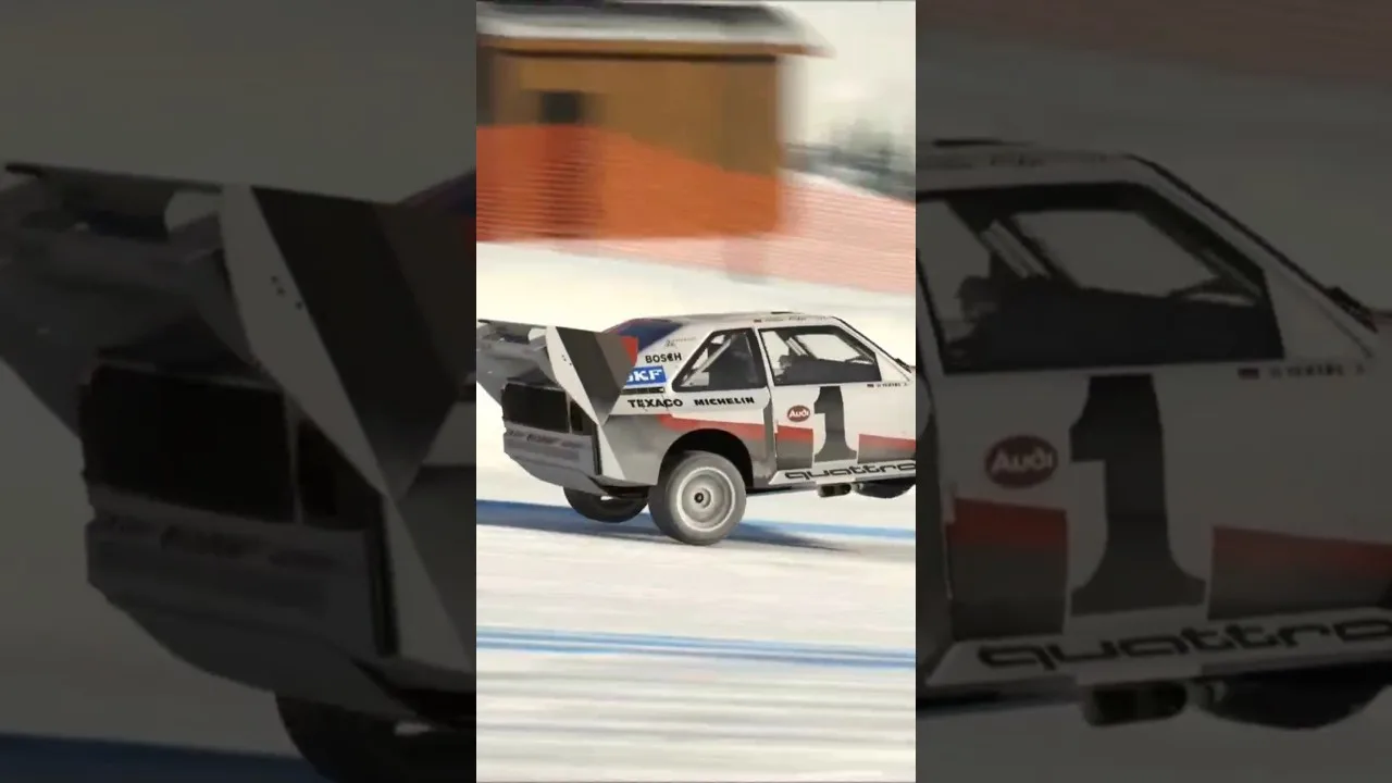 NA NEVE DE AUDI S1 QUATTRO! O MELHOR CARRO DE RALLY! #audi  #rally #thrustmastert300 #shorts