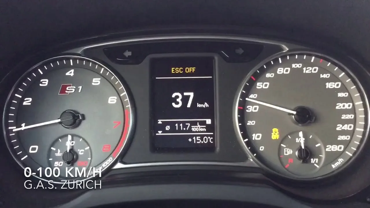 Audi S1 ​​Sportback 2.0 TFSI 230 ch Quattro Accélération de 0 à 100 km/h