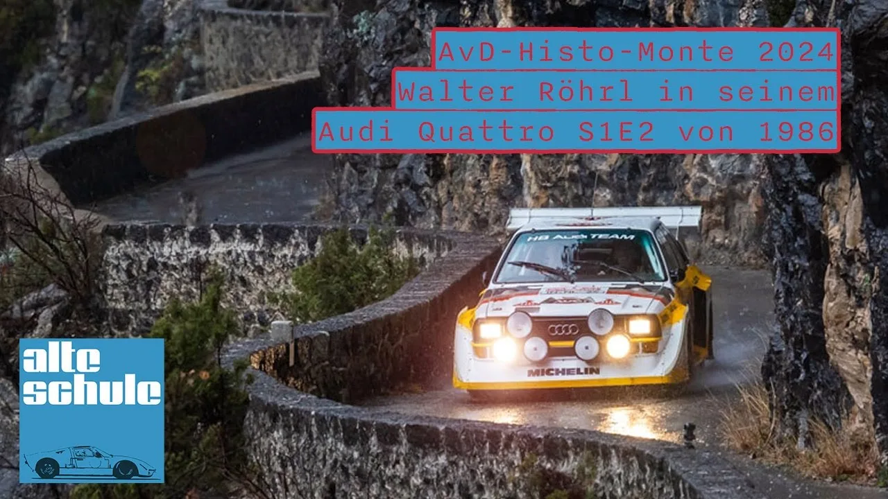 Walter Röhrl dans « son » Audi Sport Quattro S1 de 1986 à l’AvD-Histo-Monte 2024