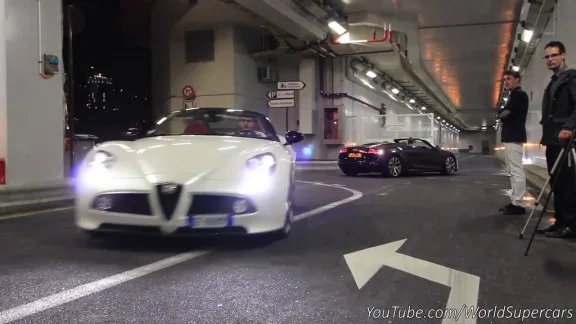 Vidéo sonorité moteur : Audi R8 V10 VS Alfa Romeo 8C V8