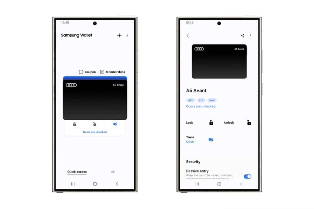 Clés Audi désormais dans Samsung Wallet : la commodité rencontre la technologie