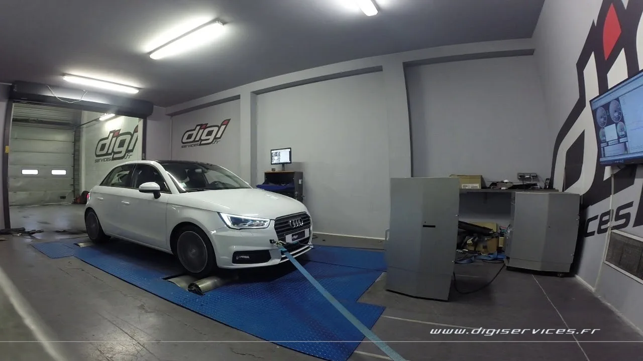Audi A1 1.6 tdi 116cv DSG Reprogrammation Moteur @ 151cv Digiservices Paris 77 Dyno