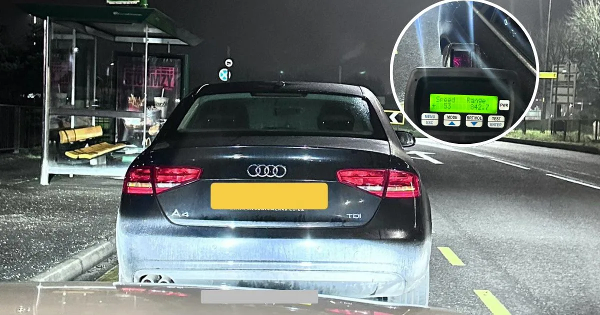 Le conducteur a été saisi par Audi après avoir rompu la limite de vitesse à Stevenage