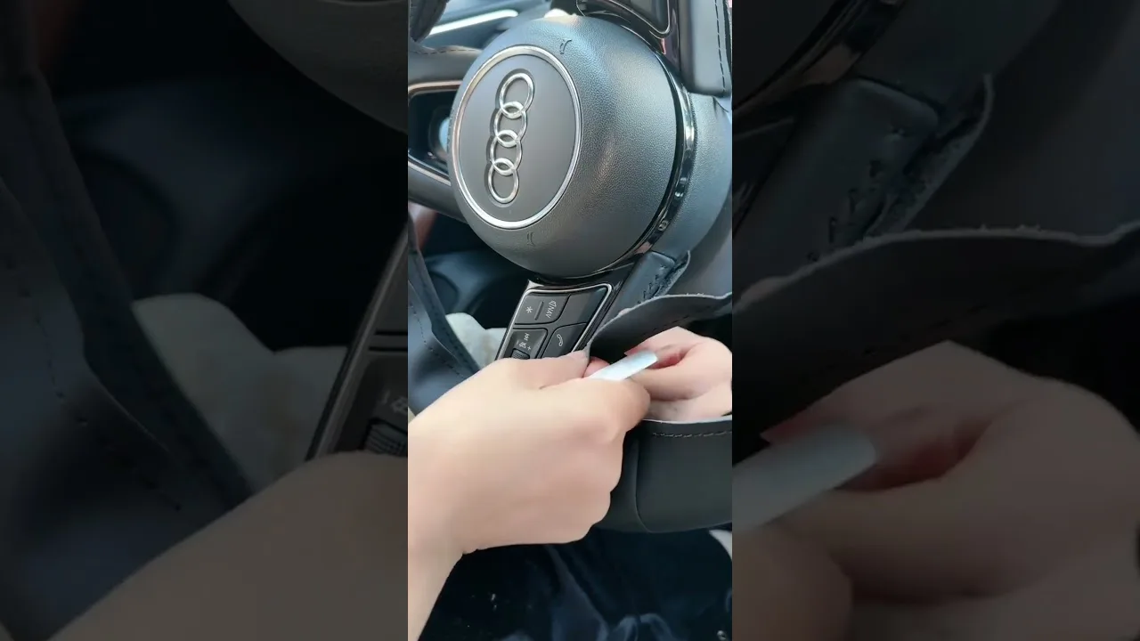 Steering Wheel Cover for Audi A1🪡 #car #automobile #interiordesign #diy #install #tutorial