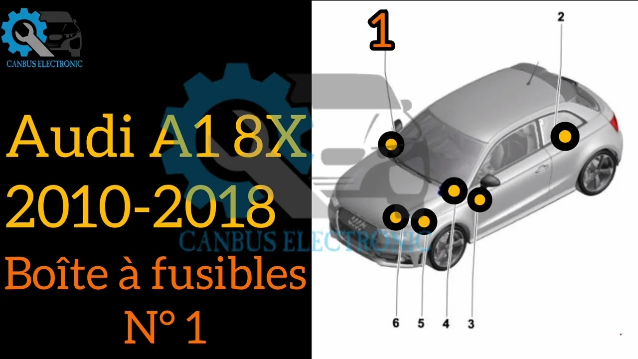 Fusibles et relais, boite  N°1  Audi A1 8X 2010-2018
