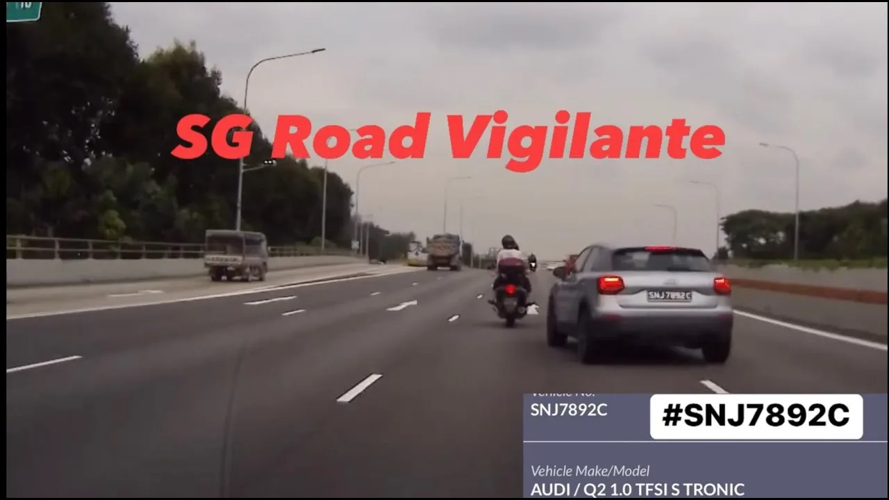 16 juin 2024 cte #SNJ7892C audi q2 sortie de dernière minute coupée sur 5 voies et marquage des chevrons