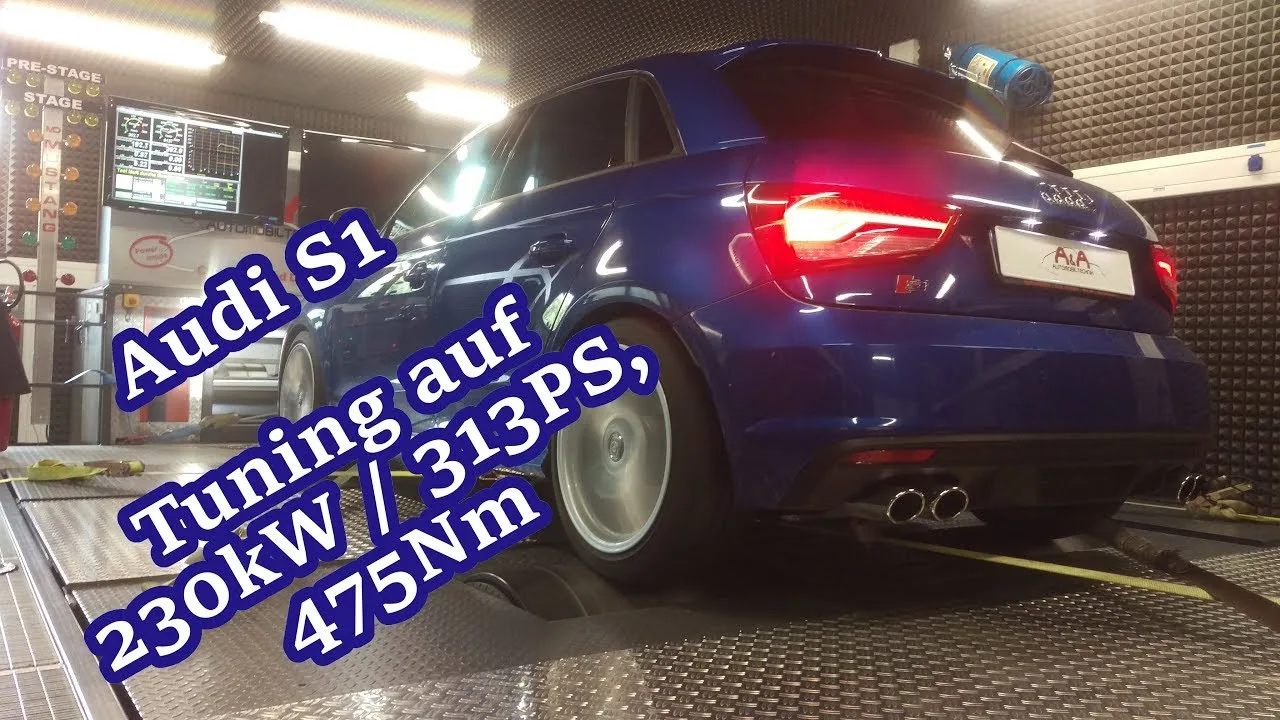 Audi S1 ​​2.0L TFSI Stage 3 Tuning 313PS 475Nm Dyno Run – A&A Automobiltechnik