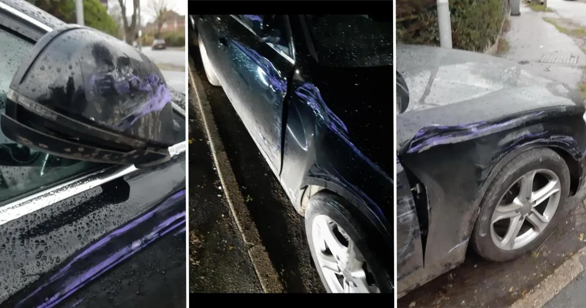 Une Audi garée sur Wilberforce Road à Norwich est heurtée par un bus