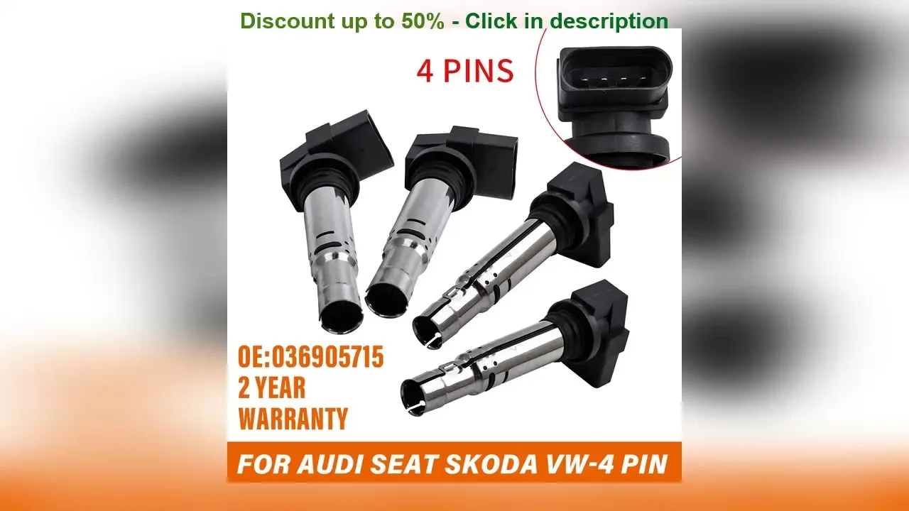 Bobine d’allumage #4x, pour Audi A1 A3 Skoda Fabia Octavia VW Polo Jetta Golf 1.4 1.6L 036905100A 036905