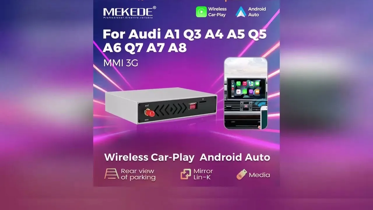Les derniers produits que vous devez connaître! Adaptateur automatique Android Mekede Wireless pour Audi A1 Q3 A4 A7 A8 MMI