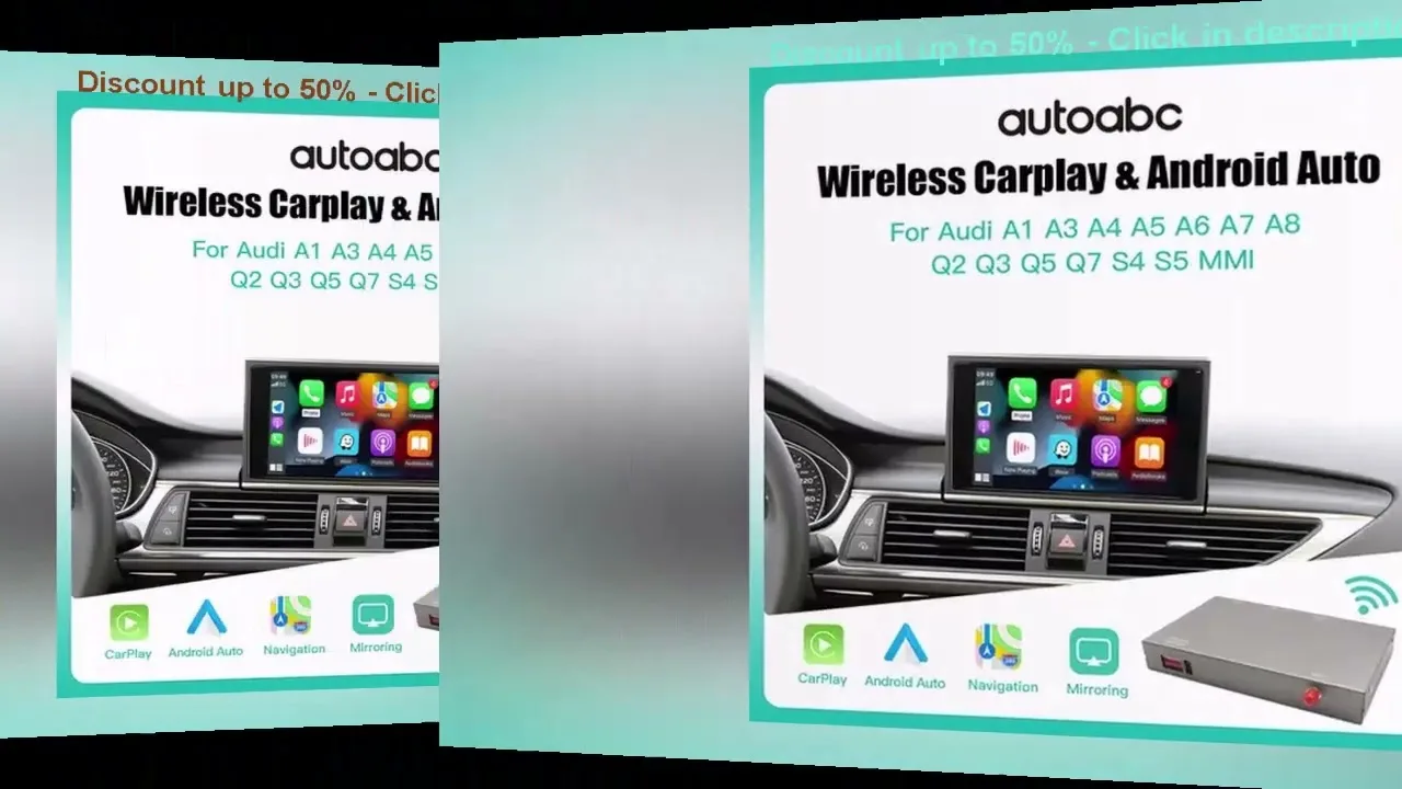 AutoABC Wireless CarPlay adapté à Audi A1 A3 A4 A5 A6 A8 Q2 Q3 Q5 Q7 MMI Module Android Auto