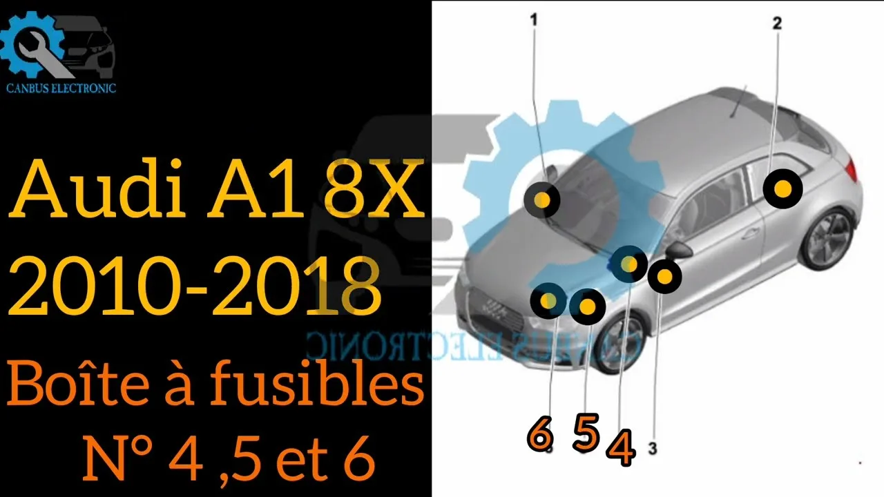 Fusibles et relais boite N°4,5 et 6 Audi A1 8X