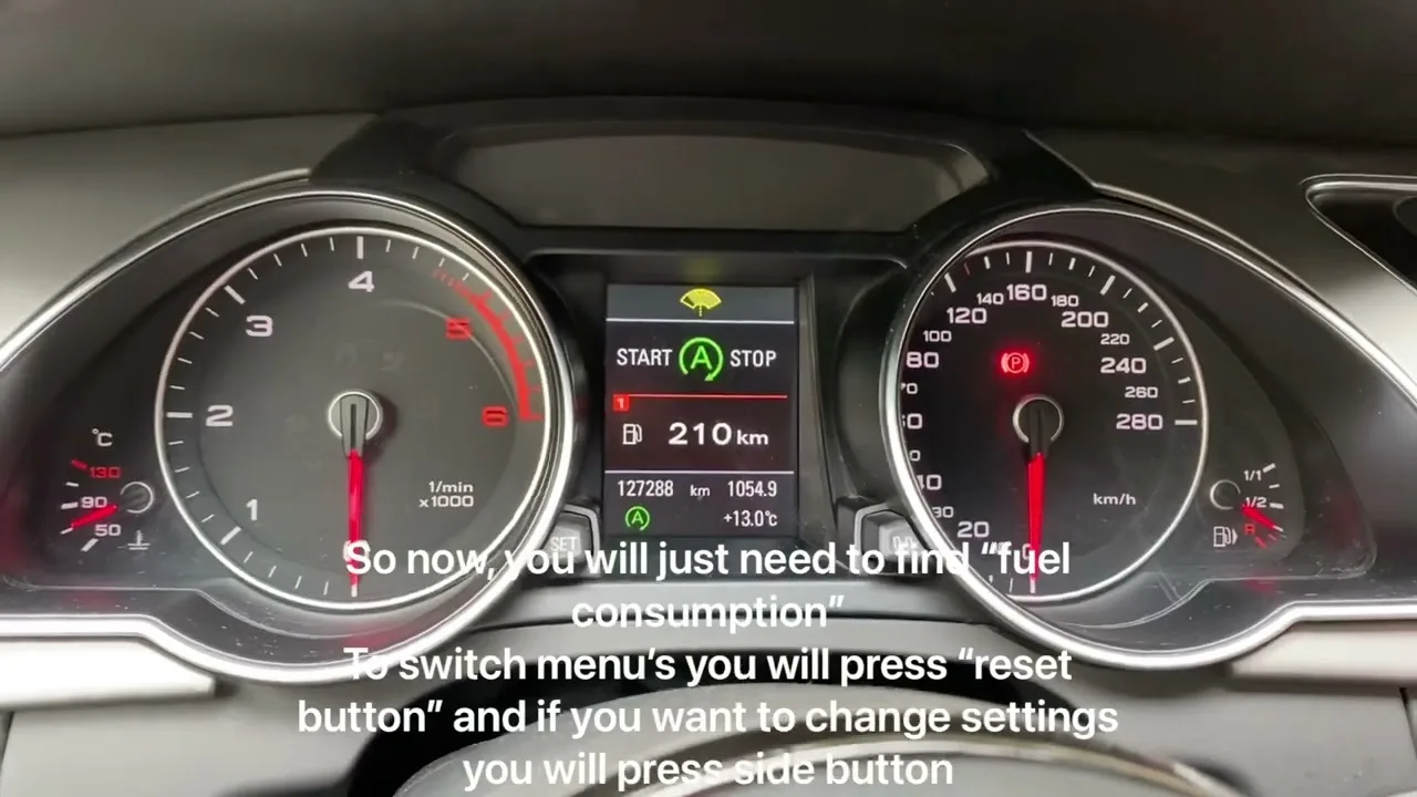 Comment vérifier la consommation de carburant sur Audi A1, A2, A3, A4, A5, A6, A7, A8, Q2, Q3, Q5, Q7