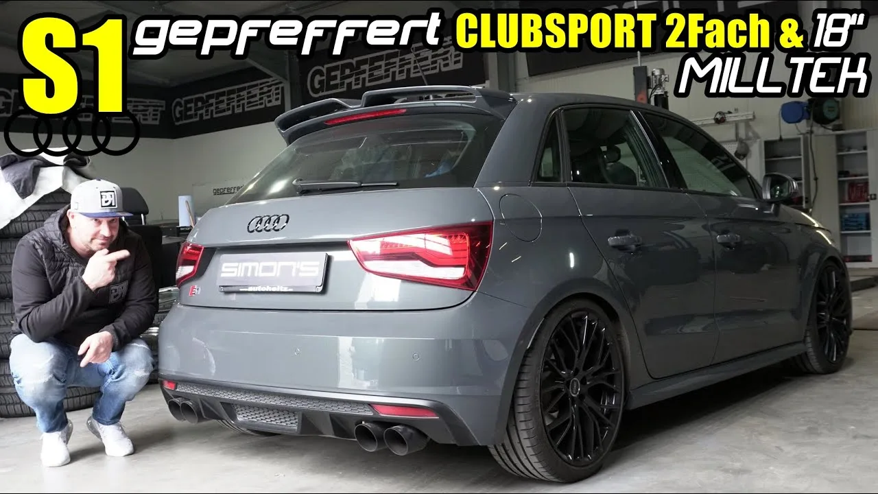 AUDI S1 avec jantes Clubsport 2x et 18&Prime; poivrées