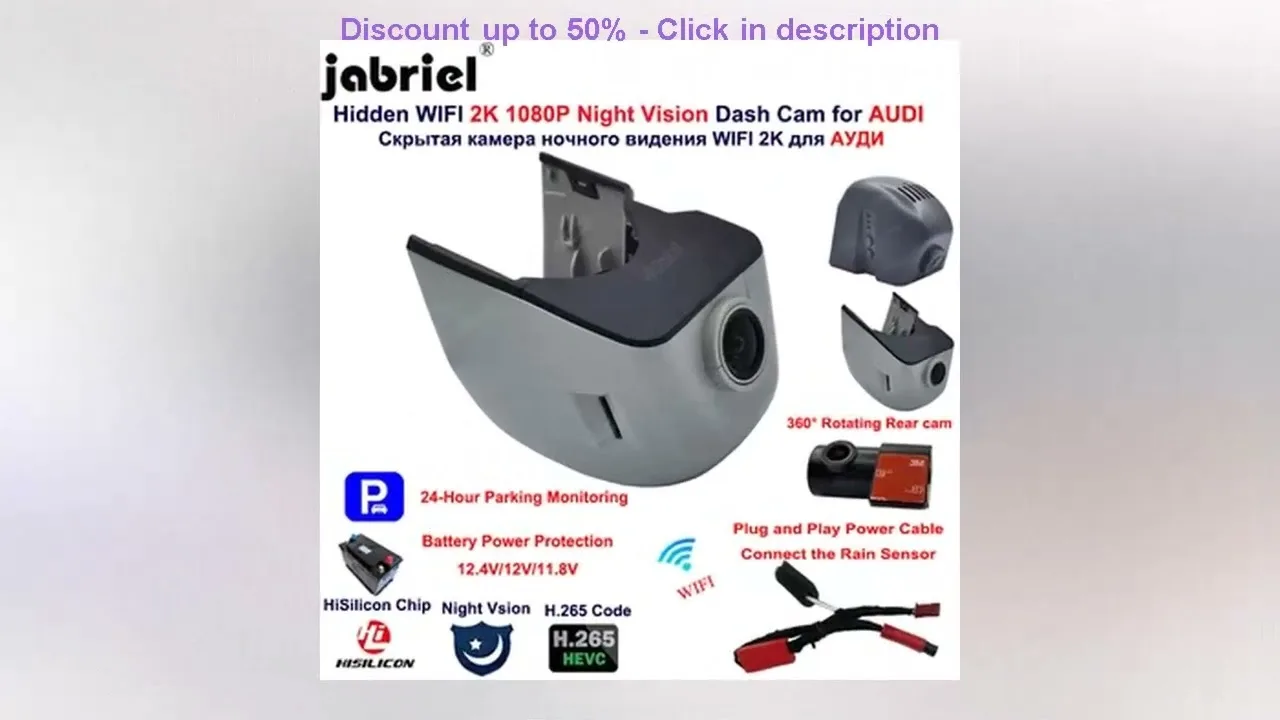 Caméra de tableau de bord Wifi 2K 1440P, DVR, pour Audi A1 A3 8v 8p A4 b8 b9 A5 A6 c7 A7 A8 Q3 Q5 8r Q7 TT