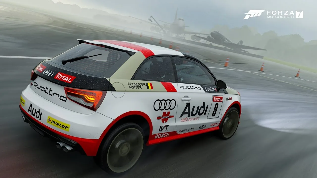 AUDI S1 2015 AUTOUR DE LA PISTE DE TEST TOP GEAR avec un tour humide Forza Motorsport 7