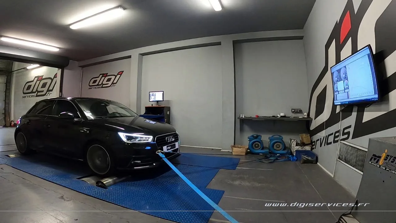 Audi A1 1.4 TFSI 125cv DSG Reprogrammation Moteur @ 153cv Digiservices Paris 77 Dyno