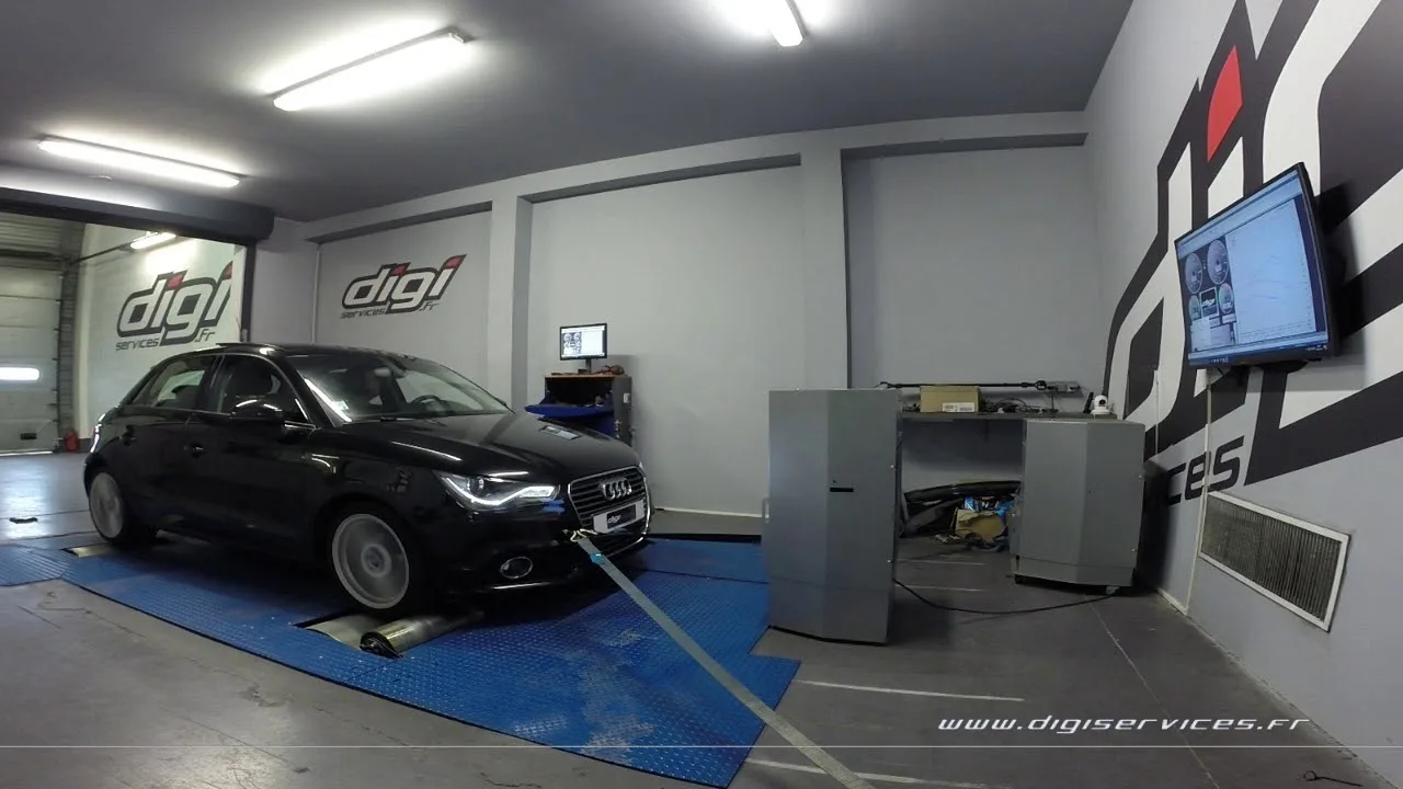 Audi A1 1.6 tdi 90cv DSG Reprogrammation Moteur @ 134cv Digiservices Paris 77 Dyno