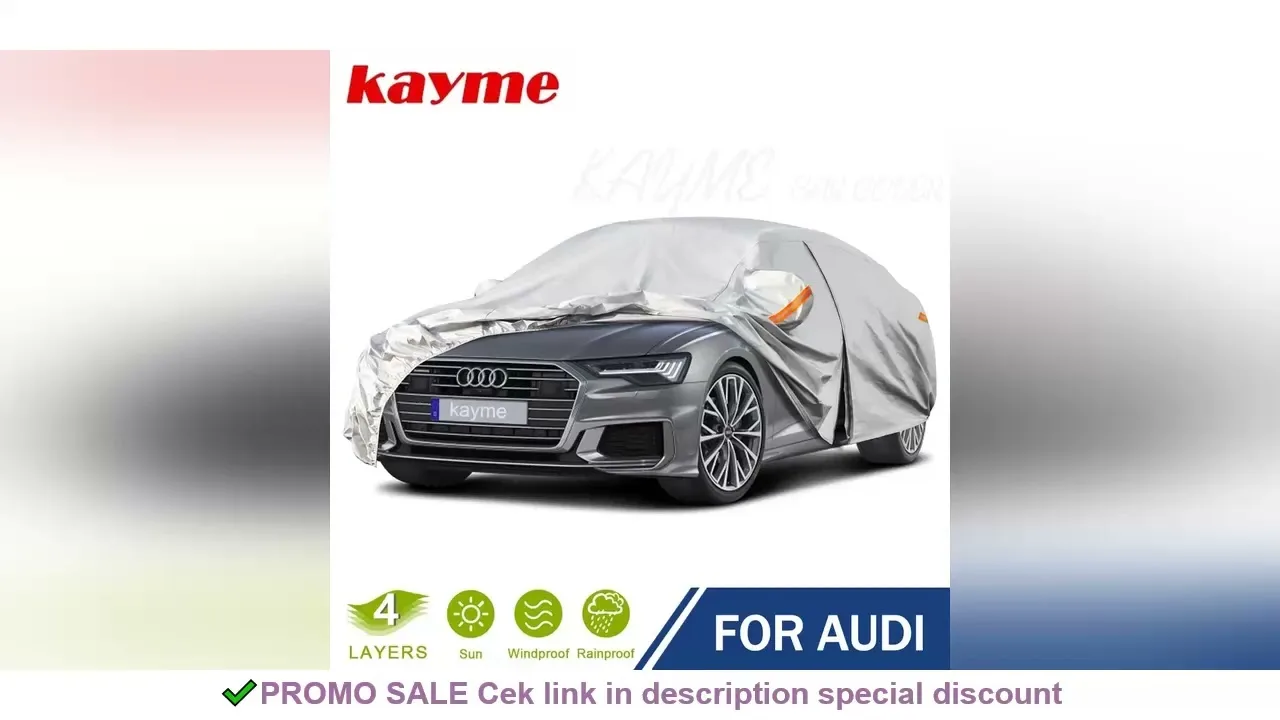 Kayme 4 couches housse de voiture étanche sur mesure pour Audi A1 A3 A4 A5 A6 Q5 étanche extérieur complet Co