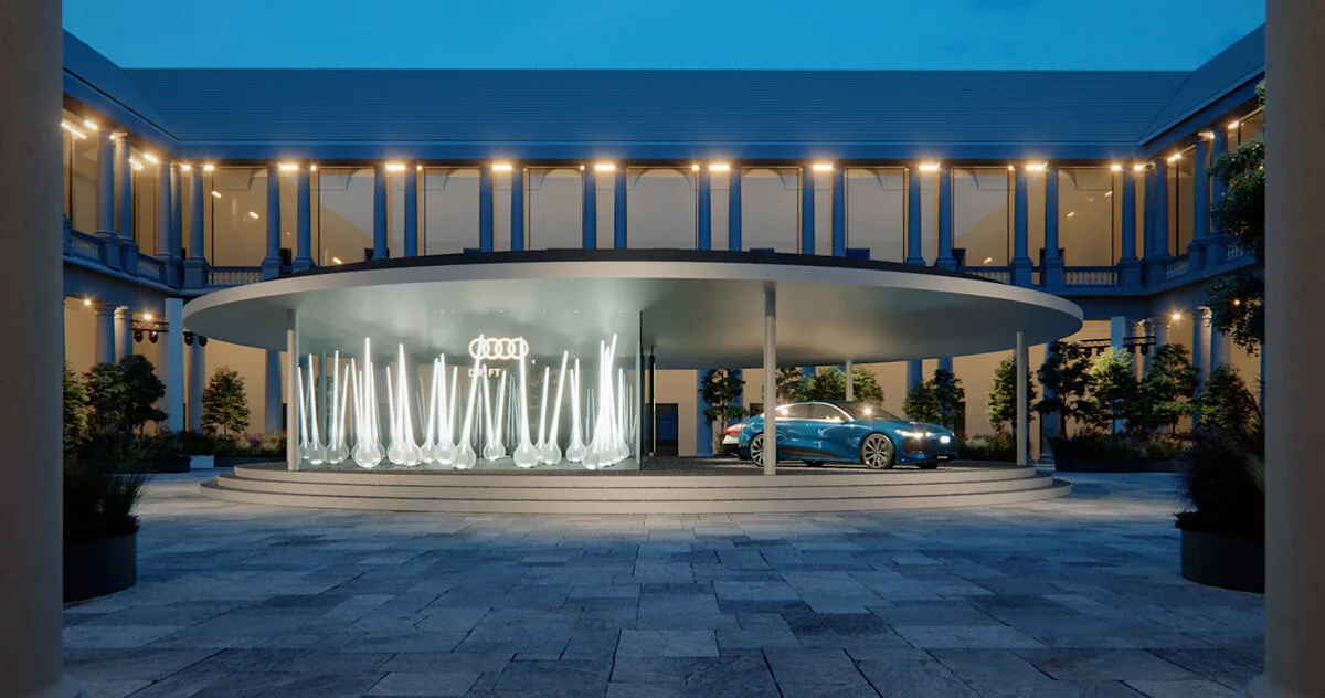 Drift discute de l’installation lumineuse et balancée pour Audi à Milan