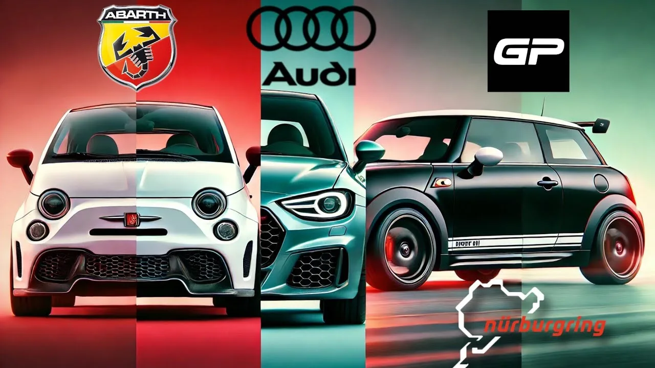 Abarth 595 🏎️🔥 Audi S1 ​​​​Quattro 💨⚡ Mini JCW 🚗💥 Nordschleife ! FWD vs AWD 🚦🔥 Puissance turbo à 4 cylindres 🏁✨