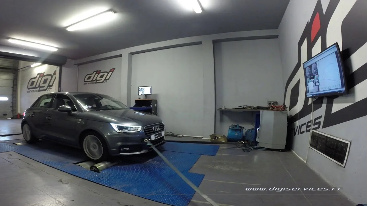 Audi A1 1.0 TFSI 95cv Reprogrammation Moteur FLEXFUEL @ 124cv Digiservices Paris 77 Dyno