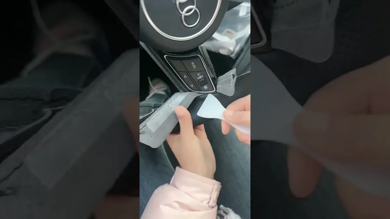 Steering wheel cover for Audi A1🚘#car #automobile #interiordesign #diy #tutorial #enjoy #relax