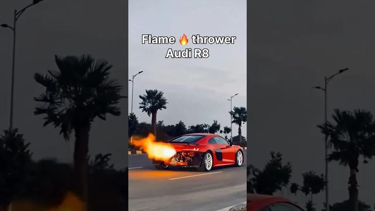 Audi r8 flame 🔥 lanceur #automobile #audi #audir8 #trending #shorts #ytviral