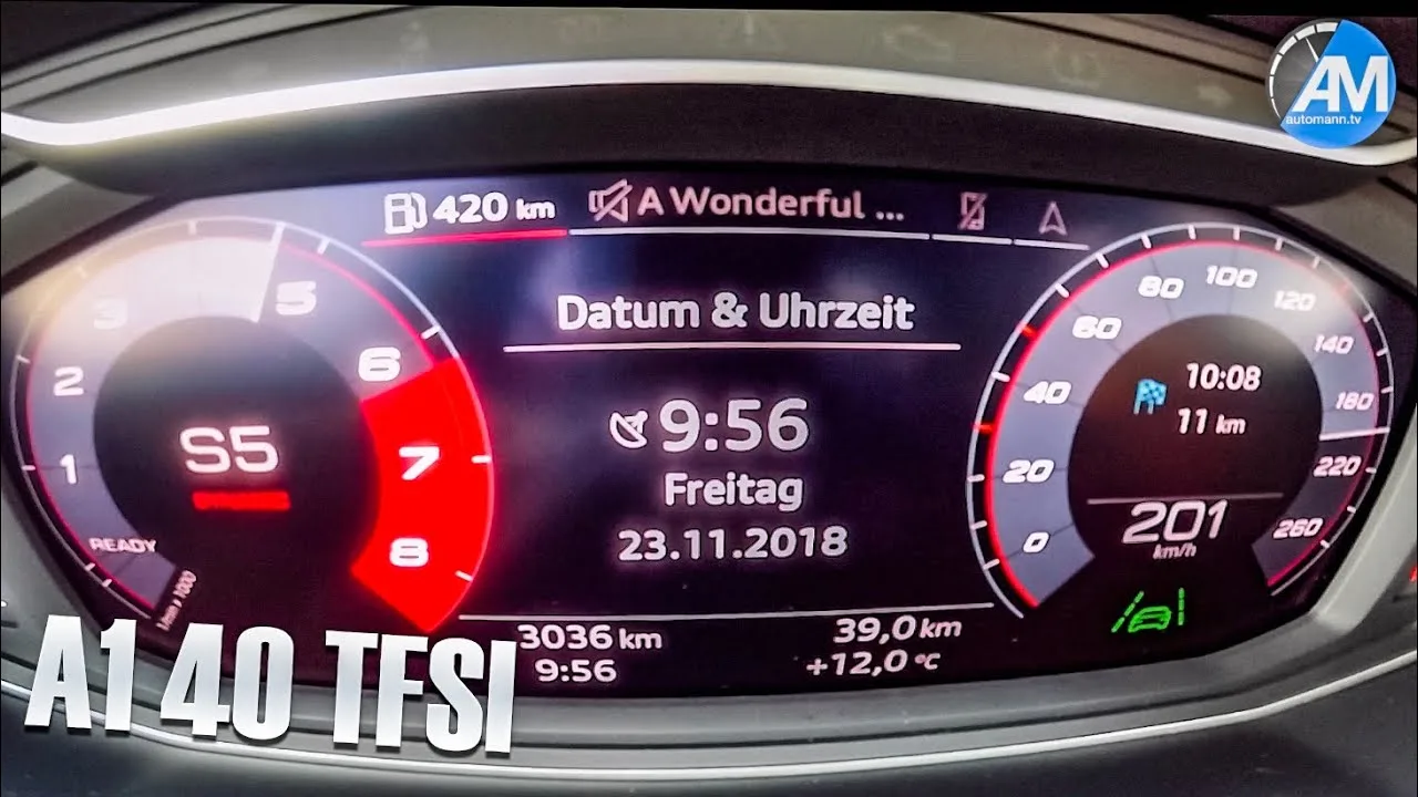 AUDI A1 40 TFSI 2019 – Accélération de 0 à 200 km/h!