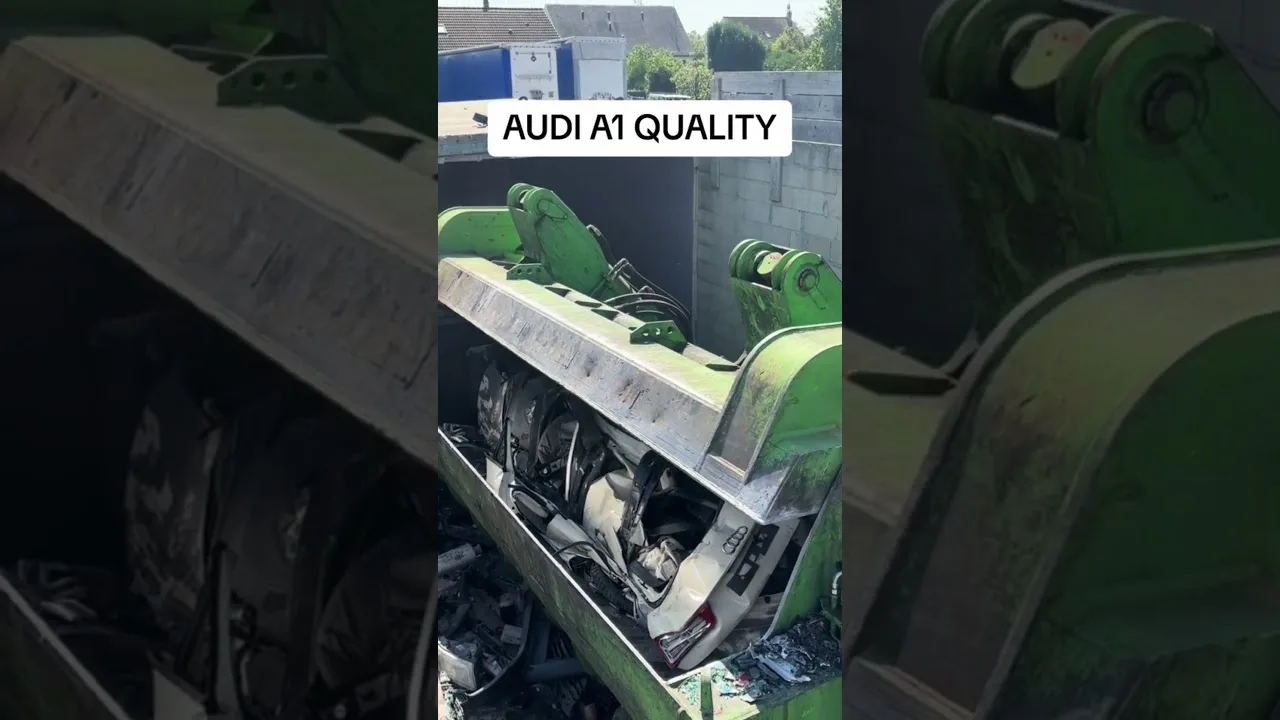 car baler scrap metal machine car quality chakp#shorts#audi #a1 #balermachin #automobile #car