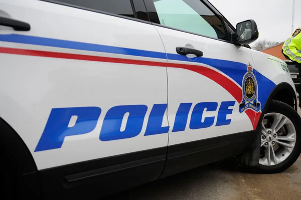 La recherche continue les occupants d’Audi noirs qui ont frappé une voiture de patrouille tout en fuyant la police