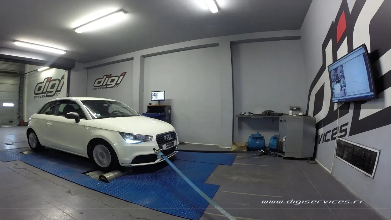 Audi A1 1.6 TDI 90cv DSG Reprogrammation Moteur @ 127cv Digiservices Paris 77 Dyno