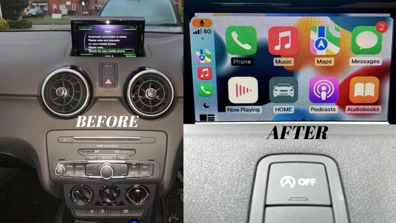 Audi A1 Apple CarPlay Android Auto MMI Box Headunit Install 2012-2016 Review Comment supprimer la radio