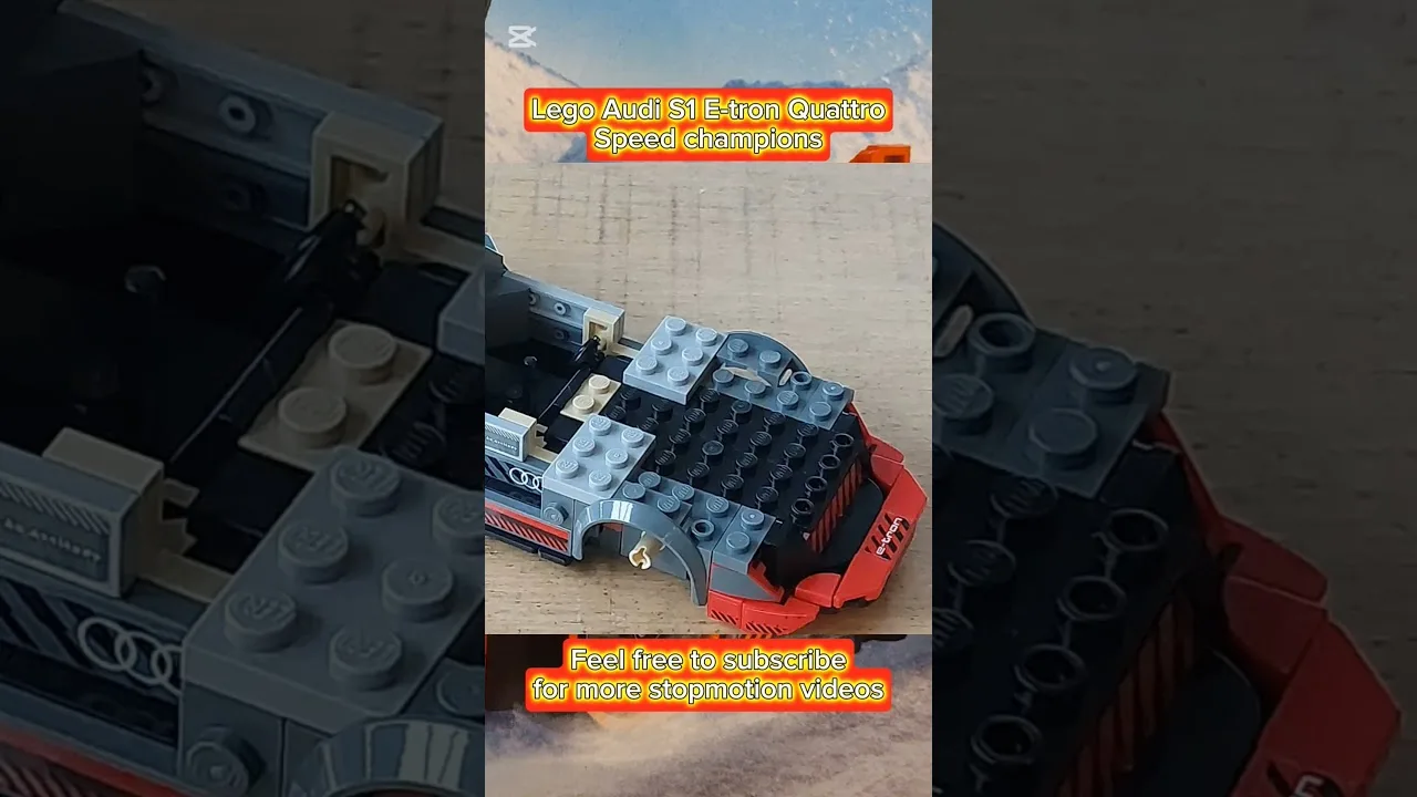 Comment construire l’avant de l’Audi S1 ​​E-tron Quattro Speed ​​Champions de Lego en stopmotion speedbuild.
