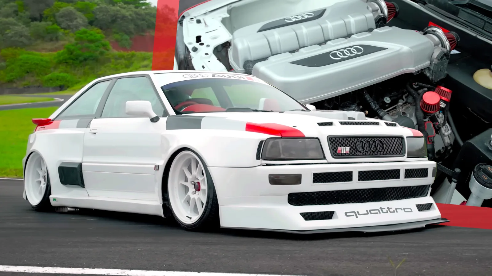 Cette Audi S2 folle a un R8 V10